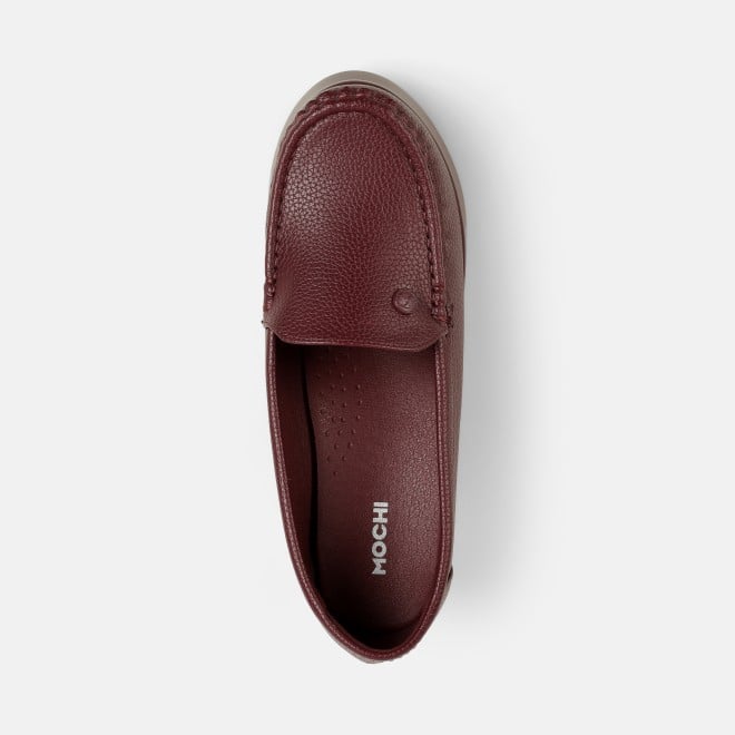 Mochi Women Maroon Casual Loafers (SKU: 31-1313-44-36)