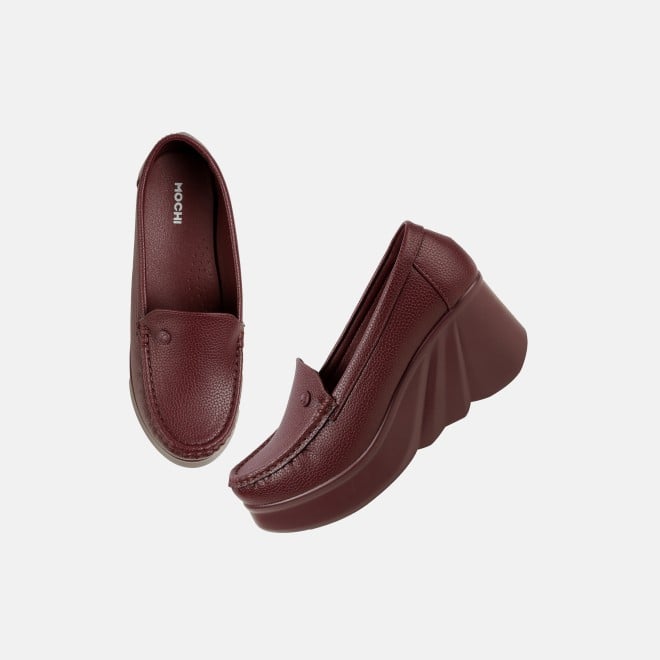 Mochi Women Maroon Casual Loafers (SKU: 31-1313-44-36)