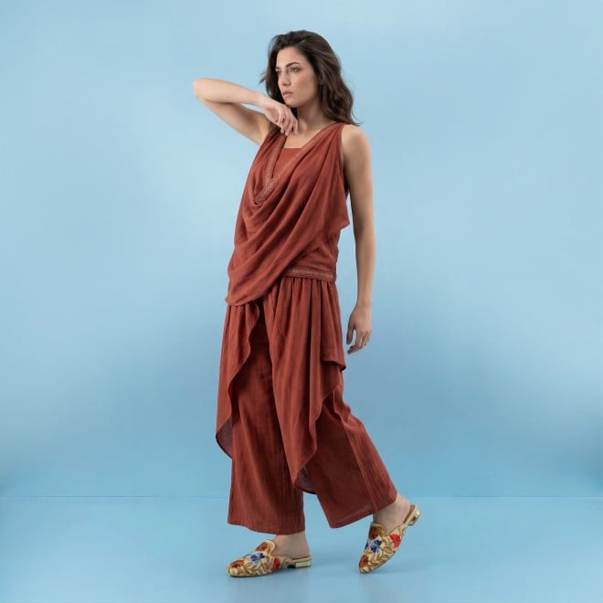 Mochi Women Beige Ethnic Slip Ons (SKU: 31-1337-20-36)