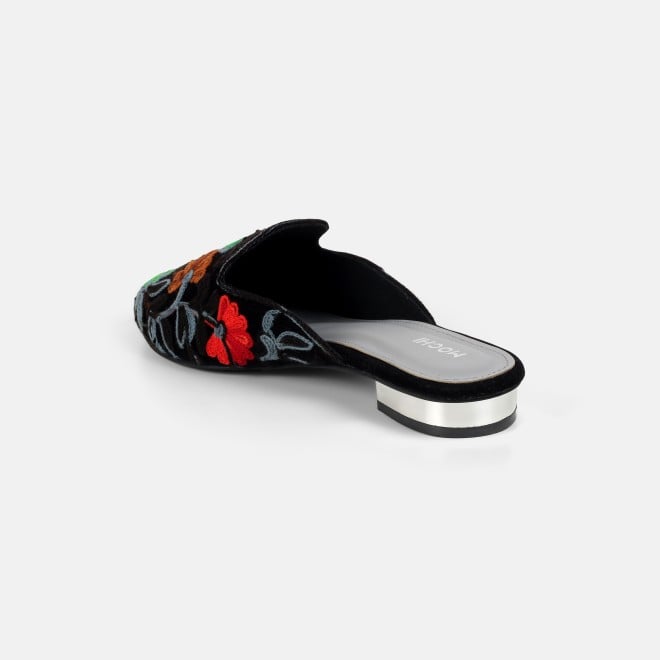Mochi Women Black Ethnic Slip Ons (SKU: 31-1337-11-36)