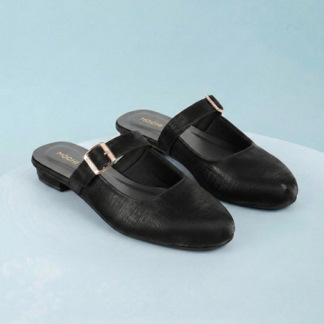Mochi Women Black Casual Slip Ons