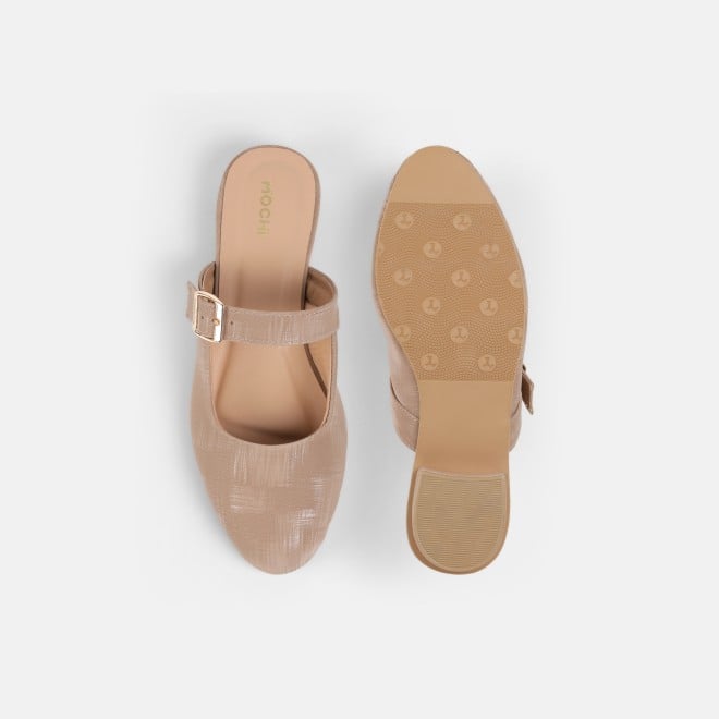 Mochi Women Beige Casual Slip Ons (SKU: 31-1338-20-36)