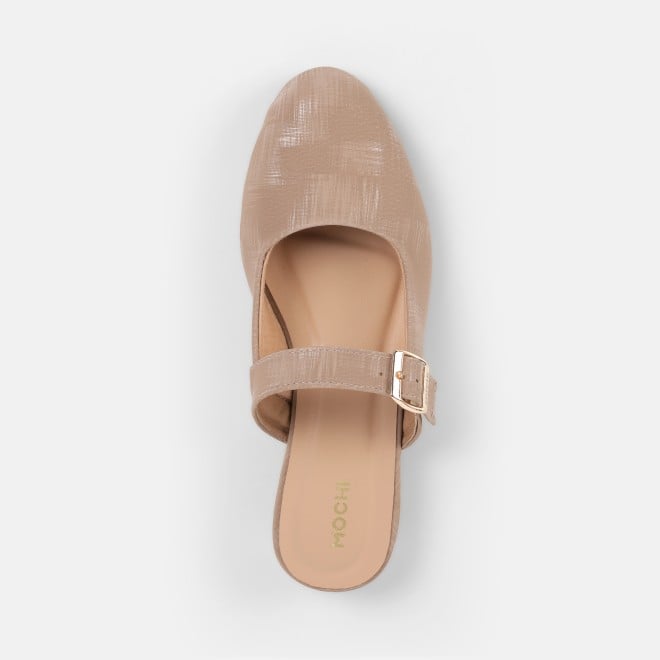 Mochi Women Beige Casual Slip Ons (SKU: 31-1338-20-36)