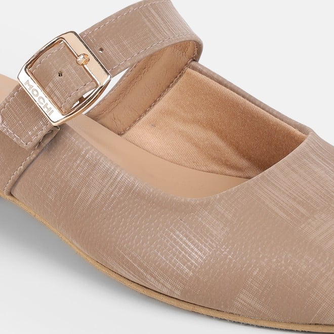 Mochi Women Beige Casual Slip Ons (SKU: 31-1338-20-36)