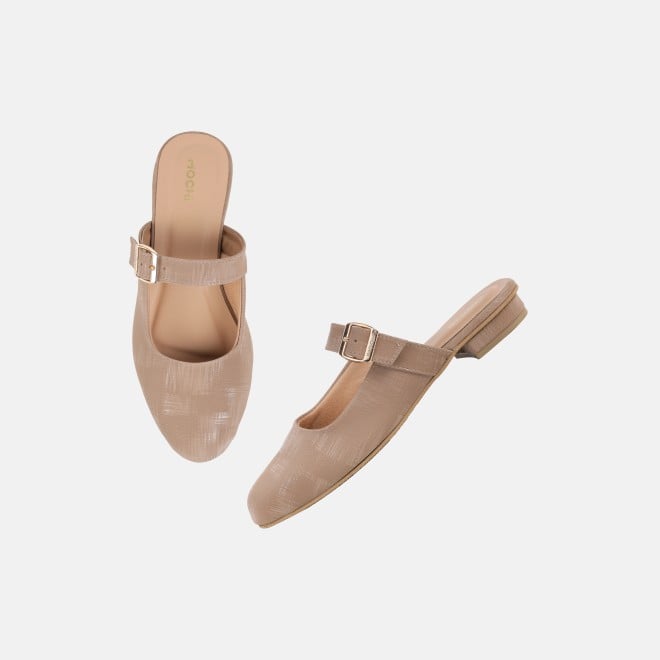 Mochi Women Beige Casual Slip Ons (SKU: 31-1338-20-36)