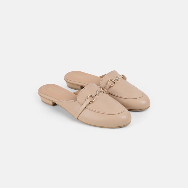 Mochi Women Beige Formal Slip Ons (SKU: 31-1342-20-36)