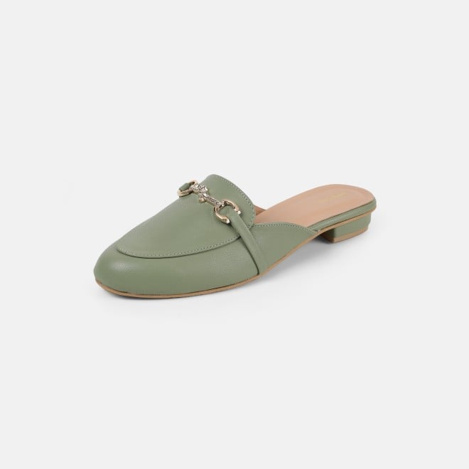 Mochi Women Green Formal Slip Ons (SKU: 31-1342-21-36)