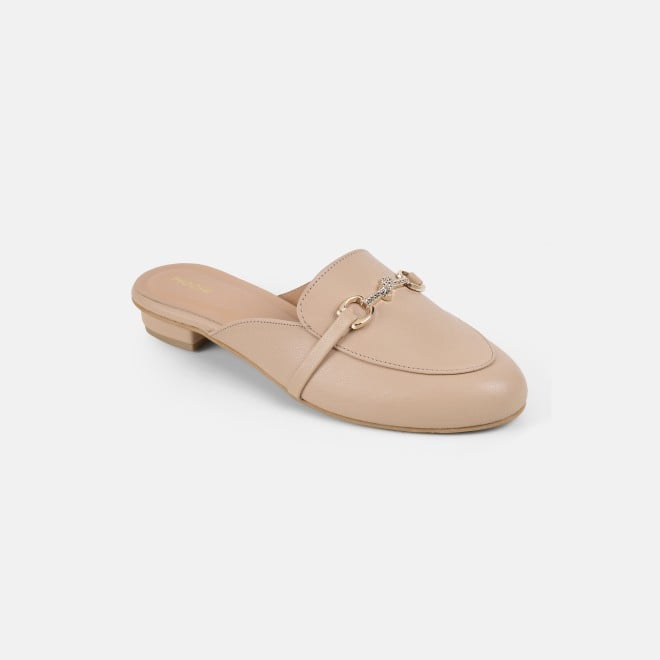 Mochi Women Beige Formal Slip Ons (SKU: 31-1342-20-36)