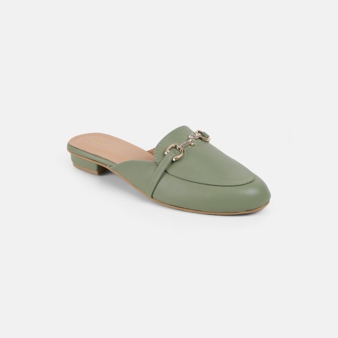 Mochi Women Green Formal Slip Ons (SKU: 31-1342-21-36)
