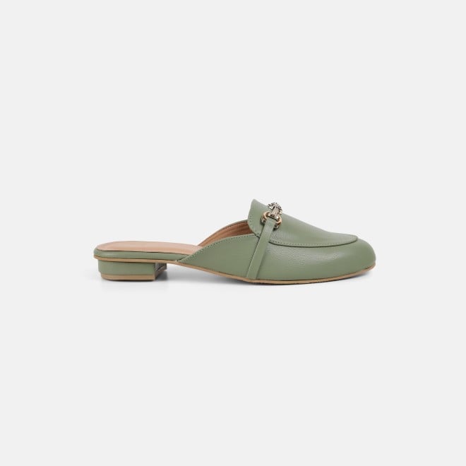 Mochi Women Green Formal Slip Ons (SKU: 31-1342-21-36)