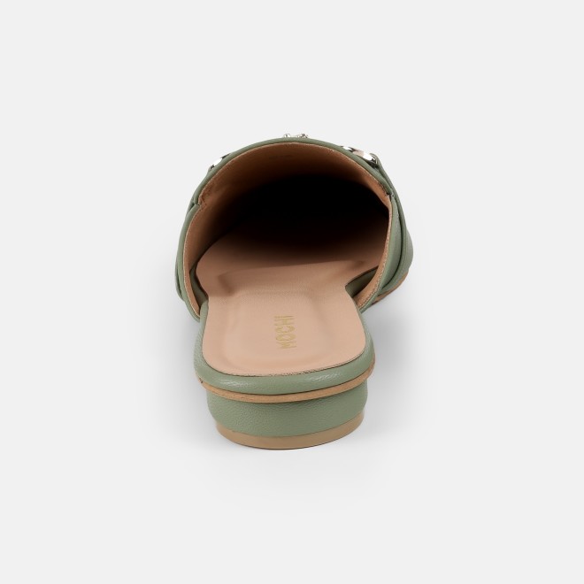 Mochi Women Green Formal Slip Ons (SKU: 31-1342-21-36)