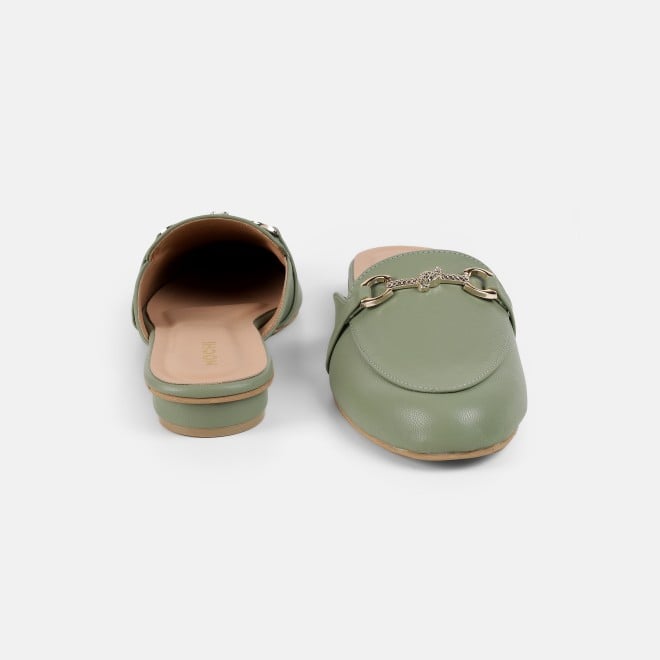 Mochi Women Green Formal Slip Ons (SKU: 31-1342-21-36)