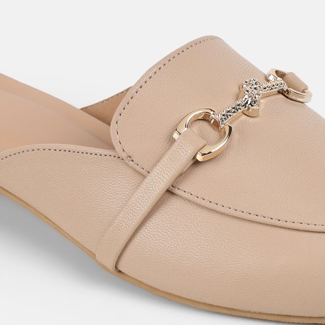 Mochi Women Beige Formal Slip Ons (SKU: 31-1342-20-36)