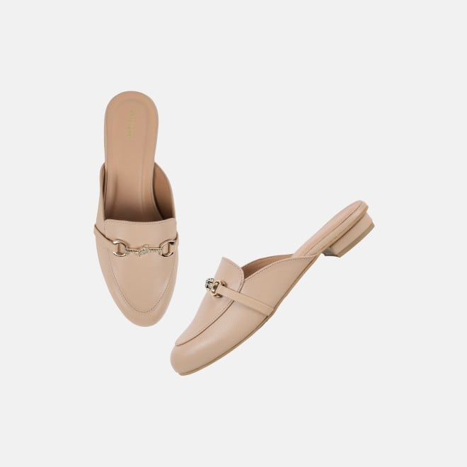 Mochi Women Beige Formal Slip Ons (SKU: 31-1342-20-36)