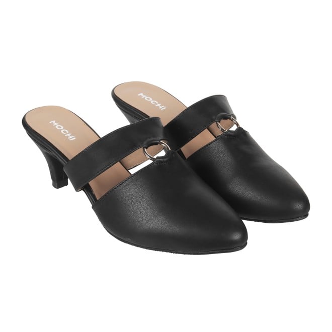 Mochi Women Black Formal Sandals