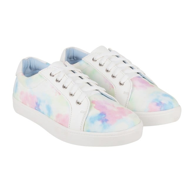 Mochi Women White-Multi Casual Sneakers