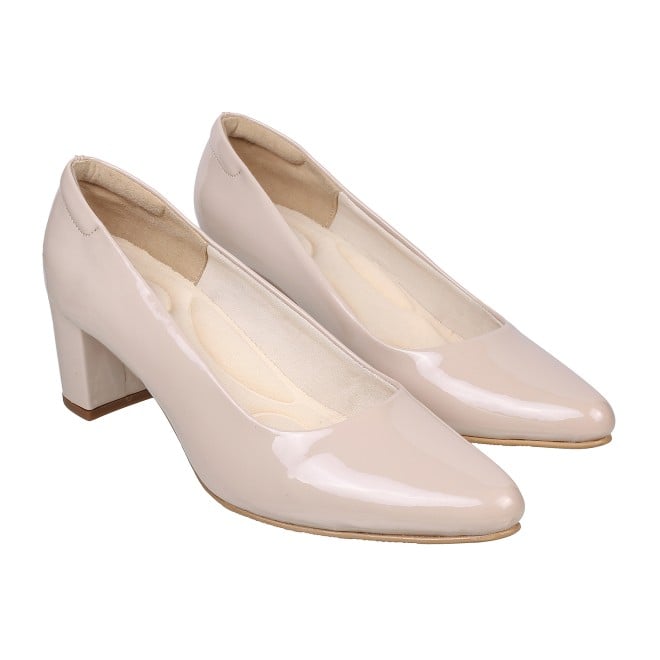 Mochi Women Beige Formal Pumps