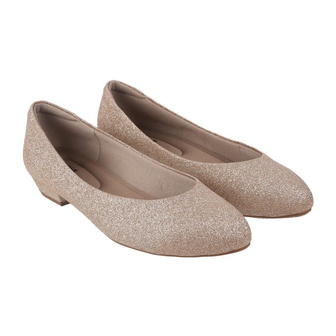 Mochi Women Antique-Gold Party Ballerinas