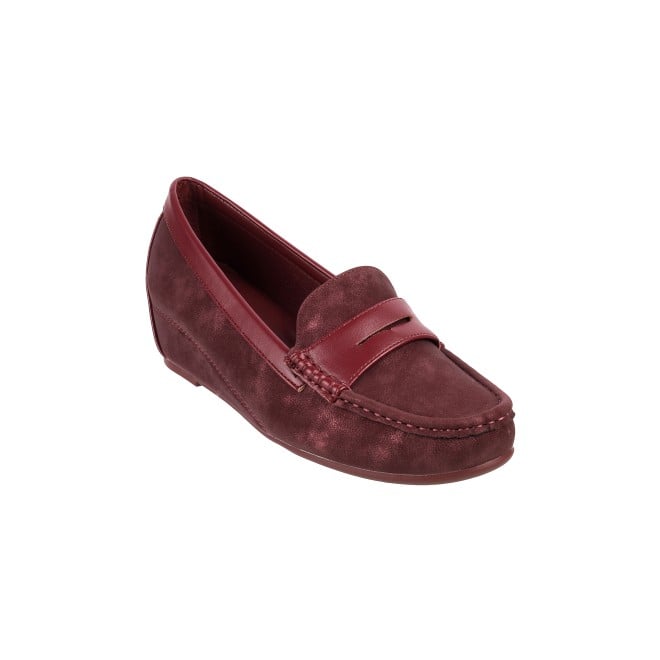 Mochi Women Maroon Casual Loafers