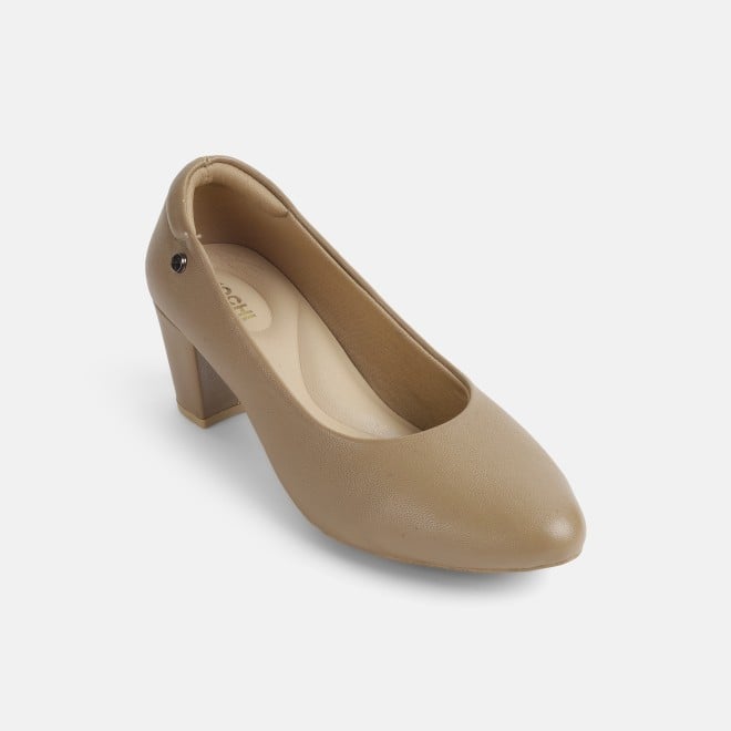 Mochi Women Beige Formal Pumps