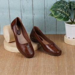 Women Tan Casual Slip Ons