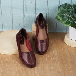 Women Maroon Casual Slip Ons