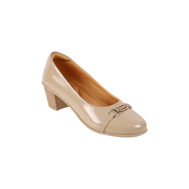 Mochi Women Beige Formal Slip-Ons (SKU: 31-336-20-36)