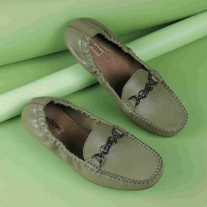 Mochi Women Green Casual Loafers