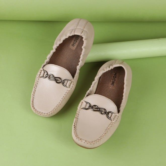 Mochi Women Beige Casual Loafers