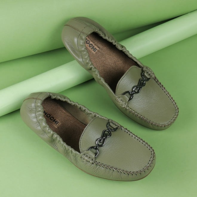 Mochi Women Green Casual Loafers