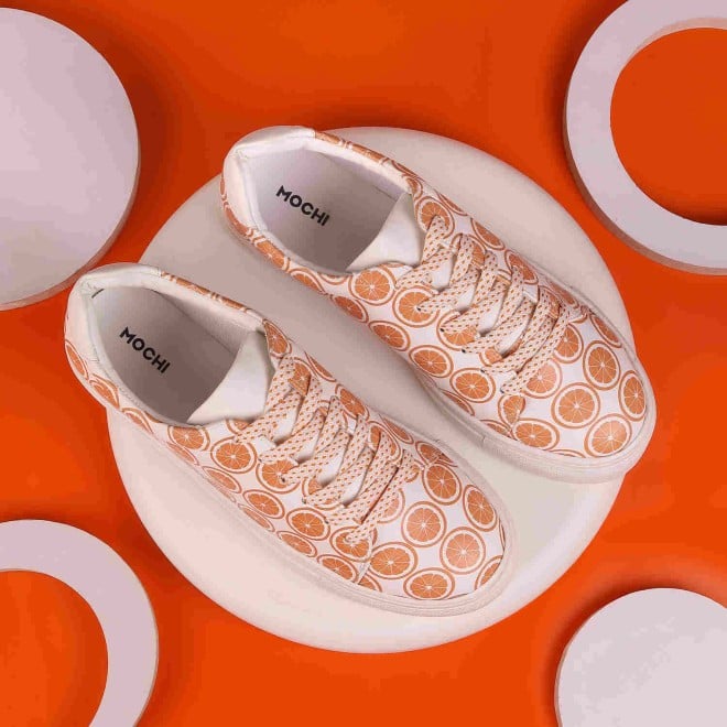 Mochi Women Orange Casual Sneakers