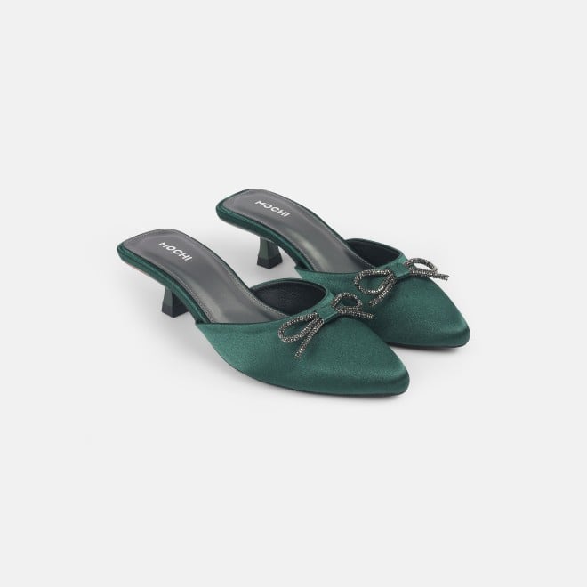 Mochi Women Green Formal Slip Ons (SKU: 31-442-21-36)