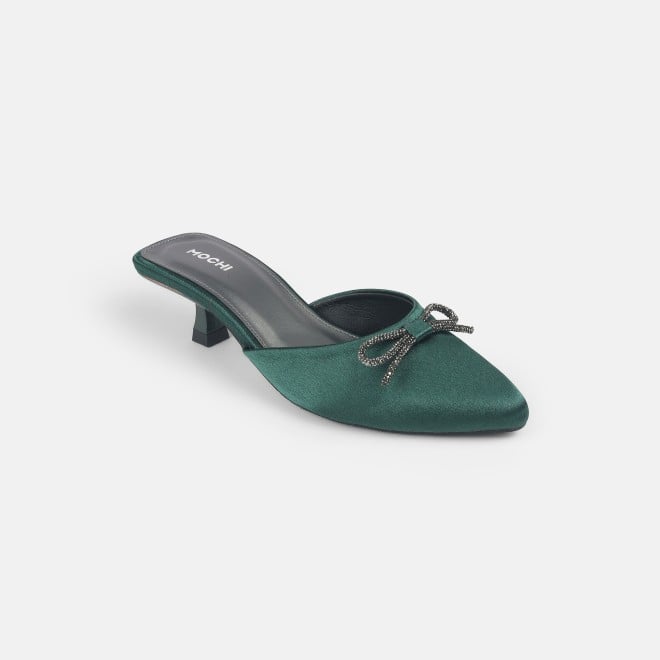 Mochi Women Green Formal Slip Ons (SKU: 31-442-21-36)