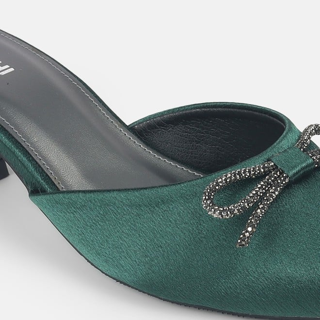 Mochi Women Green Formal Slip Ons (SKU: 31-442-21-36)