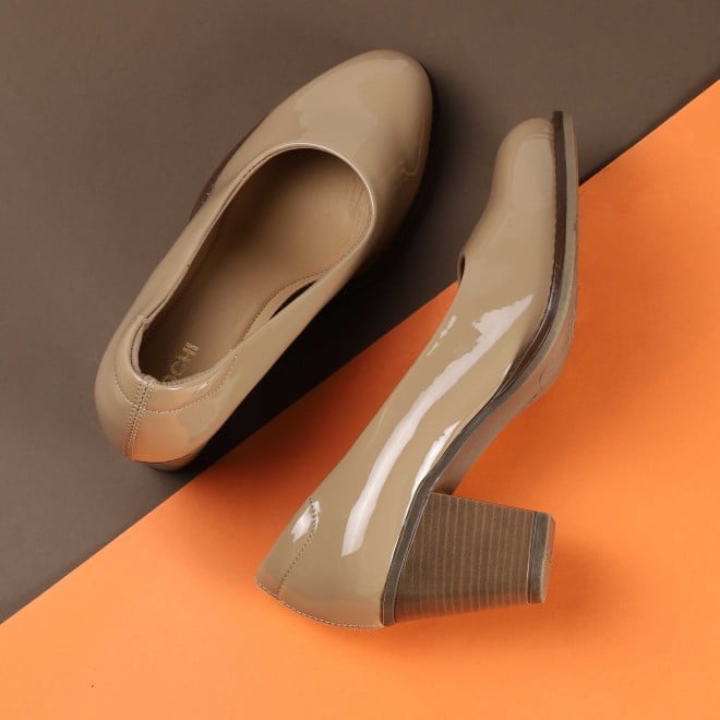 Mochi Women Beige Formal Pumps