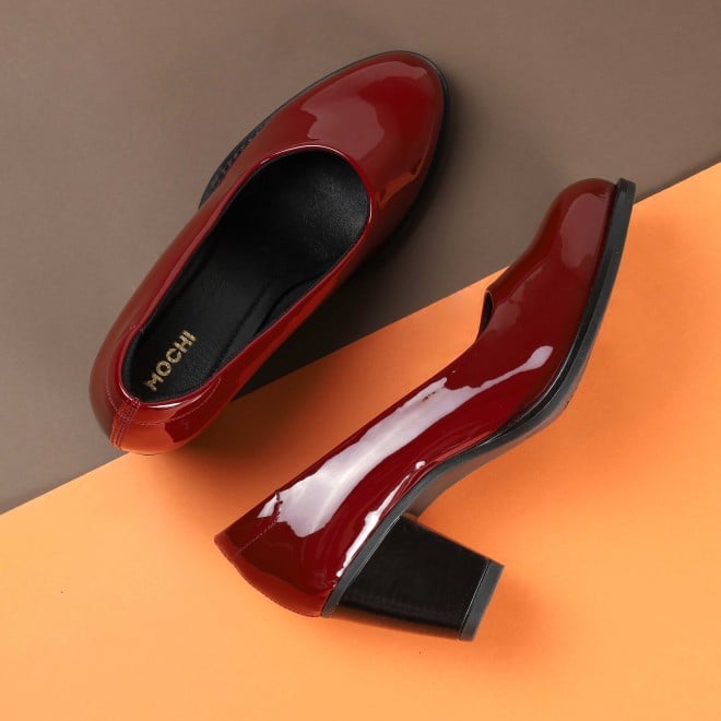 Mochi Women Maroon Formal Pumps