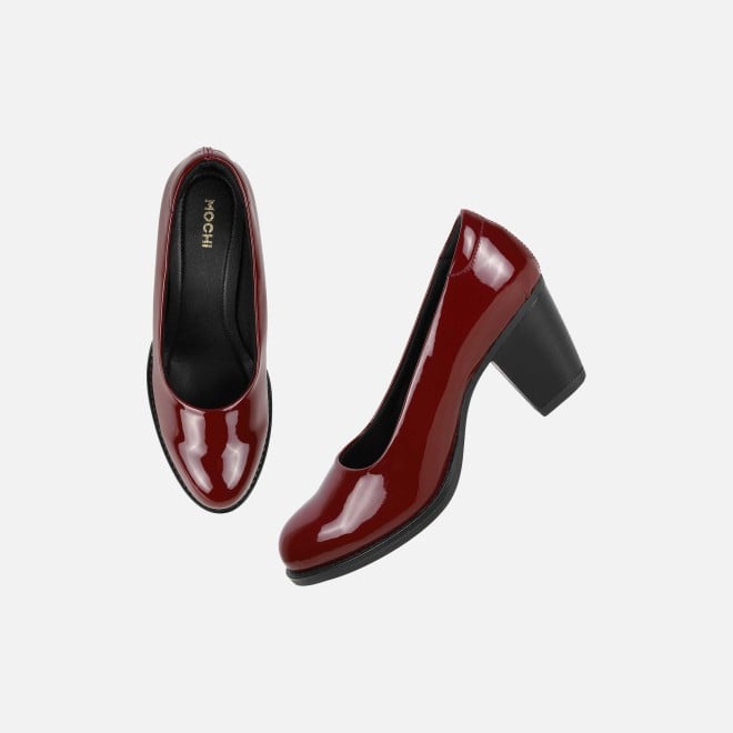 Mochi Women Maroon Formal Pumps (SKU: 31-444-44-37)