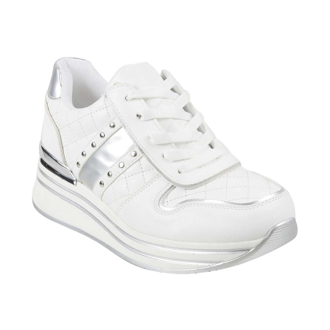 Mochi White Sports Sneakers