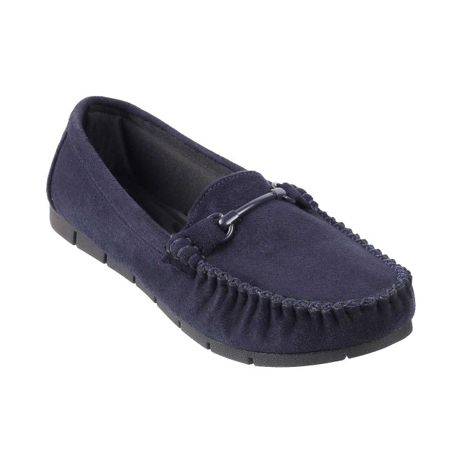 Mochi Navy-Blue Casual Loafers for Women