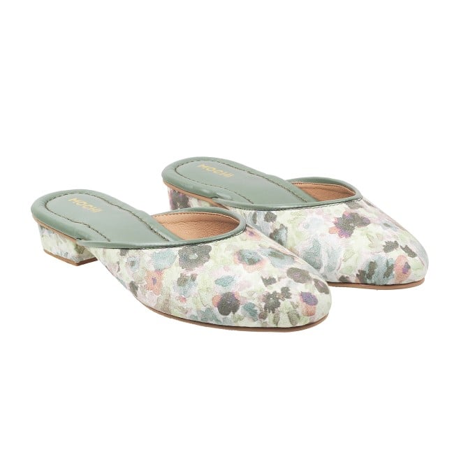 Mochi Women Green Ethnic Slip Ons