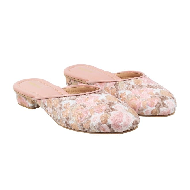 Mochi Women Peach Ethnic Slip Ons