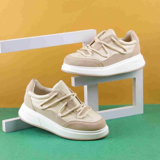 Mochi Women Beige Casual Sneakers (SKU: 31-519-20-36)