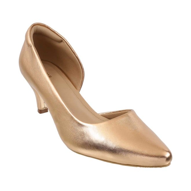 Mochi Women Rose-Gold Party Sandals