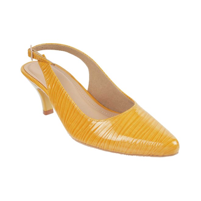 Mochi Women Yellow Formal Sandals