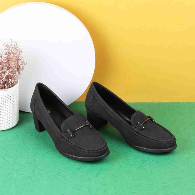 Mochi Women Black Casual Loafers