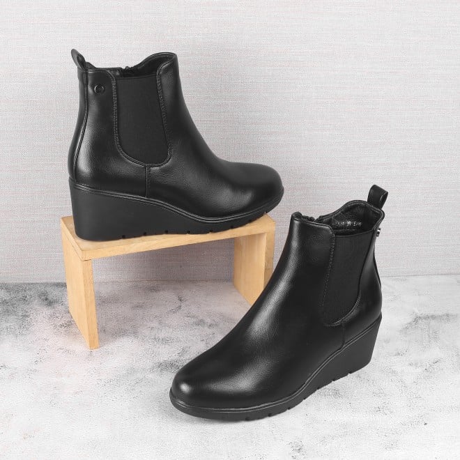 Mochi Women Black Casual Boots