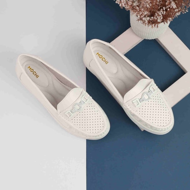 Mochi Women White Casual Loafers (SKU: 31-548-16-37)