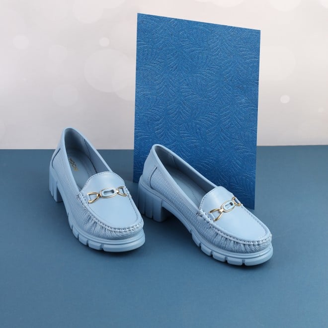 Mochi Women Blue Casual Loafers