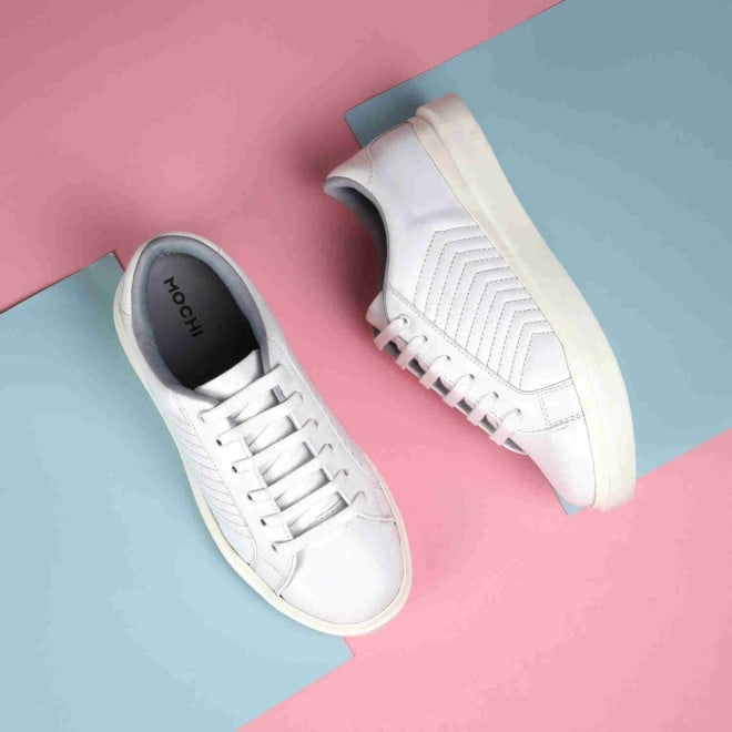 Mochi Women White Casual Sneakers