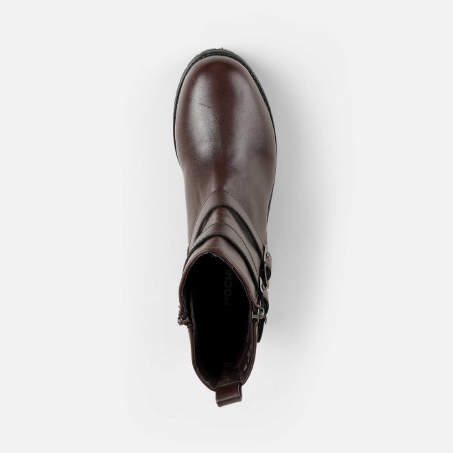 Mochi Women Brown Casual Boots (SKU: 31-689-12-36)